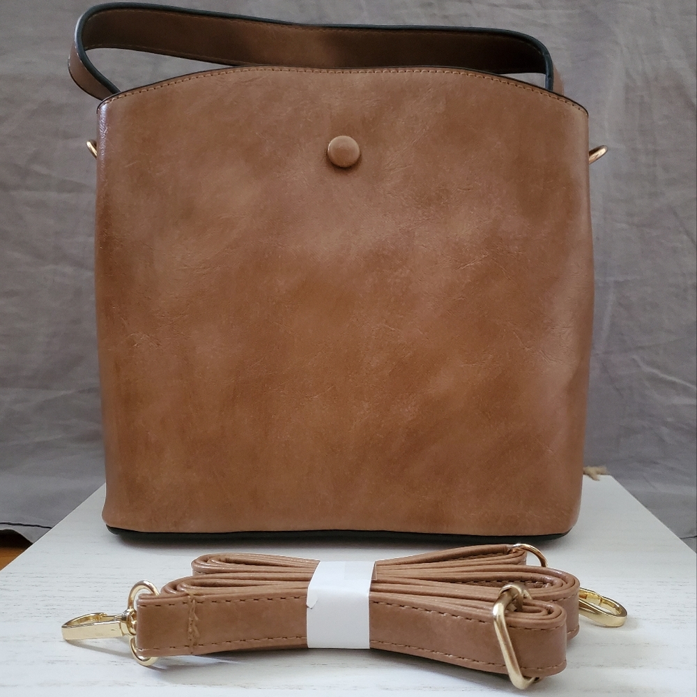 Boho brown leather bag